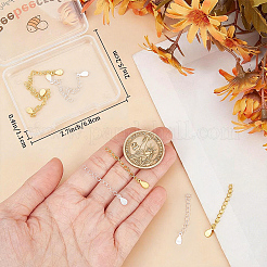 10Pcs 2 Colors 925 Sterling Silver End with Extender Chains and Teardrop Charms&nbsp;STER-BBC0009-89