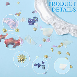 Ocean Theme 3 Sets 3 Styles Abalone Shell/Paua Shell/Alloy Chips&nbsp;MRMJ-CA0001-52