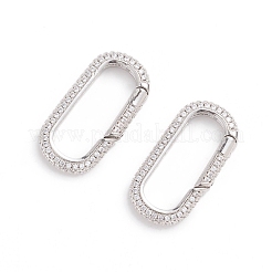 Brass Micro Pave Clear Cubic Zirconia Spring Gate Rings&nbsp;ZIRC-E164-06P