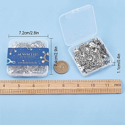 64Pcs 16 Style Tibetan Style Alloy Pendants&nbsp;FIND-SC0002-61