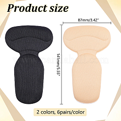 12 Pairs 2 Colors Self-adhesive Sponge T Shape Heel Sticker&nbsp;DIY-WR0005-70