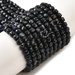 Natural Black Sapphire Beads Strands&nbsp;G-G259-C02-4x4mm