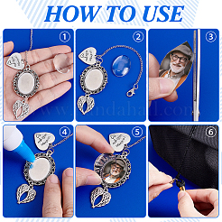 2Pcs 2 Styles Brass & Alloy Heart Wing Graduation Tassel Memorial Photo Charms&nbsp;HJEW-PH02195-01
