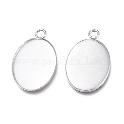 Non-Tarnish 304 Stainless Steel Pendant Cabochons Settings for Fashion Jewelry&nbsp;X-STAS-M283-03P-C