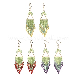 3Pair 304 Stainless Steel Leaf Dangle Earrings&nbsp;EJEW-MZ00513