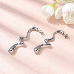 304 Stainless Steel Irregular Teardrop Stud Earrings&nbsp;EJEW-P330-02P