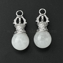 Natural Quartz Crystal Round Pendants&nbsp;G-C114-04P-18