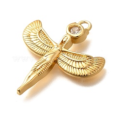 Brass Micro Pave Cubic Zirconia Pendants&nbsp;KK-U055-09G-02