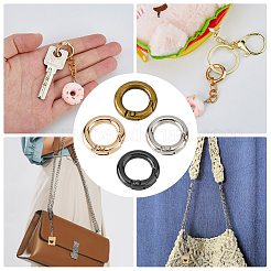 24Pcs 4 Colors Alloy Spring Gate Rings&nbsp;FIND-HS0001-26B