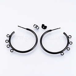 PVD Vacuum Plating 304 Stainless Steel Stud Earring Findings&nbsp;STAS-Q231-02D