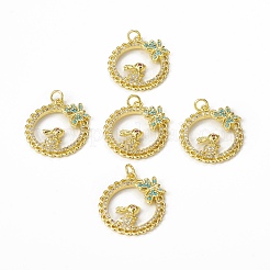 Brass Micro Pave Cubic Zirconia Pendants&nbsp;KK-E068-VB006