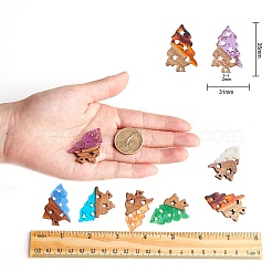 Transparent and Opaque Resin & Walnut Wood Pendants&nbsp;RESI-SZ0001-02