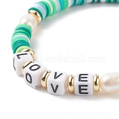 10Pcs 10 Color Handmade Polymer Clay Disc Surfer Stretch Bracelets Set&nbsp;BJEW-JB08873
