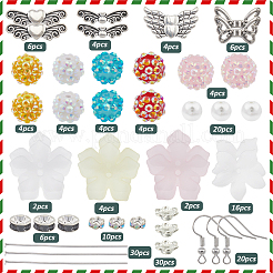 DIY Angel Acrylic & Alloy & Resin Rhinestone Beads Dangle Earring Making Kits&nbsp;DIY-SC0027-15