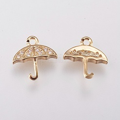 Brass Micro Pave Cubic Zirconia Charms&nbsp;KK-A144-002G