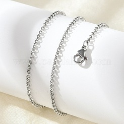 Tarnish Resistant Trendy Unisex 304 Stainless Steel Cross Rolo Chain Necklaces&nbsp;NJEW-L043A-09P