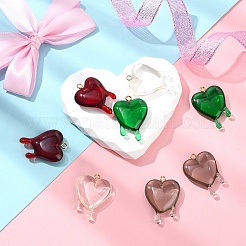 8Pcs 4 Colors Transparent Resin Pendants&nbsp;RESI-YW0003-19