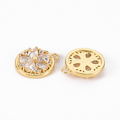 Brass Micro Pave Clear Cubic Zirconia Charms&nbsp;X-ZIRC-S068-044-NF