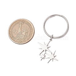 6Pcs 201 Stainless Steel Keychain&nbsp;KEYC-JKC01184