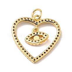 Rack Plating Brass Micro Pave Clear Cubic Zirconia Pendants&nbsp;KK-H431-04G