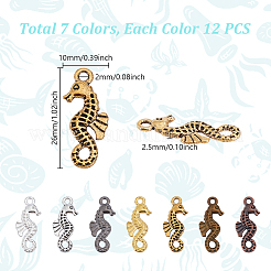 84Pcs 7 Colors Tibetan Style Alloy Pendants&nbsp;TIBEP-PH0001-83