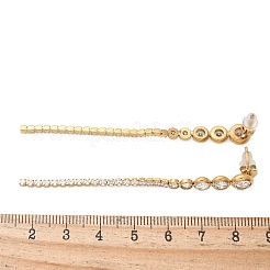 Stainless Steel Clear Cubic Zirconia Tassel Stud Earrings&nbsp;EJEW-D303-04G