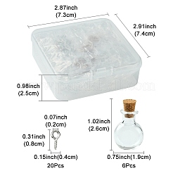 6Pcs Clear Mini High Borosilicate Glass Bottle Bead Containers&nbsp;AJEW-FS0001-09A