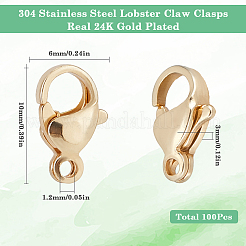 304 Stainless Steel Lobster Claw Clasps&nbsp;STAS-SP0001-73C