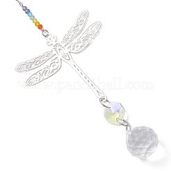 Glass Teardrop Hanging Suncatchers&nbsp;HJEW-JM04654-02