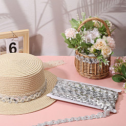 Polyester with Sequins Wavy Fringe Trim Ribbon&nbsp;OCOR-WH0111-96A