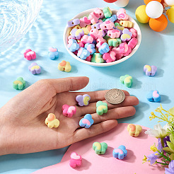 100Pcs Two Tone Opaque Acrylic Beads&nbsp;SACR-TA0001-62