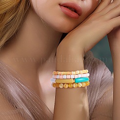 8Pcs 6 Style Synthetic Imperial Jasper & GLass Beaded Stretch Bracelets Set&nbsp;BJEW-SW00086-02