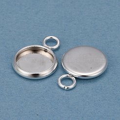 201 Stainless Steel Pendant Cabochon Settings&nbsp;STAS-F191-14S-A