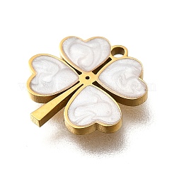 304 Stainless Steel Four Leaf Clover Charms&nbsp;STAS-Q348-14G-01B