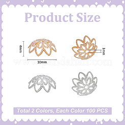 200Pcs 2 Colors Brass Fancy Bead Caps&nbsp;KK-UN0004-97