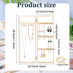 Iron Jewelry Display Folding Screen Stands with 2 Folding Panels&nbsp;EDIS-WH0029-83B