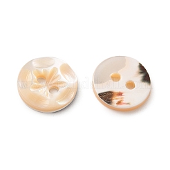 Carved Flower Natural Shell Buttons&nbsp;SH-CBA18B6-03