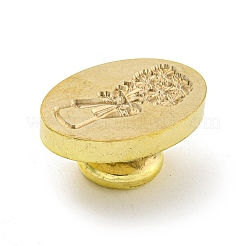 Golden Tone Wax Seal Brass Stamp Head&nbsp;LS-AJEW-G056-03C