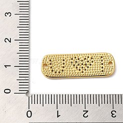 Rack Plating Brass Micro Pave Clear Cubic Zirconia Connector Charms&nbsp;KK-K377-25G