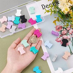 24Pcs 12 Colors Food Grade Eco-Friendly Silicone Focal Beads&nbsp;SIL-CA0001-19