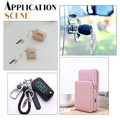 12Pcs 6 Style Natural & Synthetic Gemstone Copper Wire Wrapped Keychains&nbsp;KEYC-NB0001-31