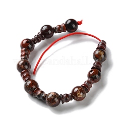 Natural Brecciated Jasper 3-Hole Guru Beads Strands&nbsp;G-K149-56