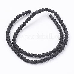 Natural Lava Rock Bead Strands&nbsp;LS-G-R193-18-4mm