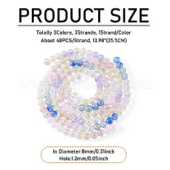 3 Colors 3 Strands Electroplate Glass Beads Strands&nbsp;EGLA-TA0013-51B