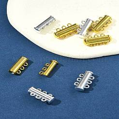 8 Sets 2 Colors 3-Strands Brass Magnetic Slide Lock Clasps&nbsp;KK-FS0001-60