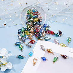 90Pcs 18 Colors Electroplate Glass Pendants&nbsp;PALLOY-AB00137