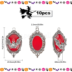 10Pcs Halloween Alloy Oval Pendants&nbsp;FIND-SC0011-18A