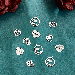 48Pcs 4 Style 304 Stainless Steel Charms&nbsp;STAS-UN0032-26
