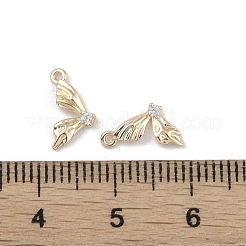 Brass Micro Pave Clear Cubic Zirconia Pendants&nbsp;KK-K351-37G