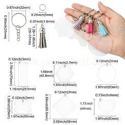 DIY Acrylic Pendant Keychain with Faux Suede Tassel Making Kits&nbsp;DIY-CJ0002-68